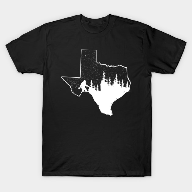 Texas Bigfoot Gift T-Shirt by Tesszero